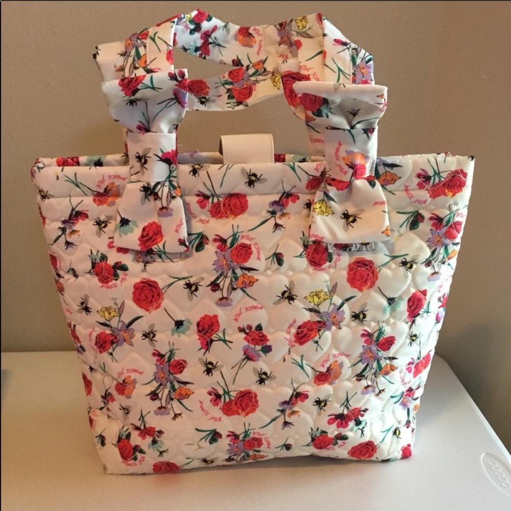 Betsey Johnson Floral Nylon Tote with Snap Closure - Picture 3 of 5